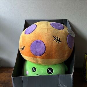 Microwaveable Snuggle Buddy Plush Mushroom Toy - Green and Orange